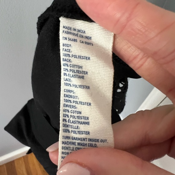 American Eagle Lace Overlay Embroidered Skirt Black Medium 6 - Picture 6 of 9